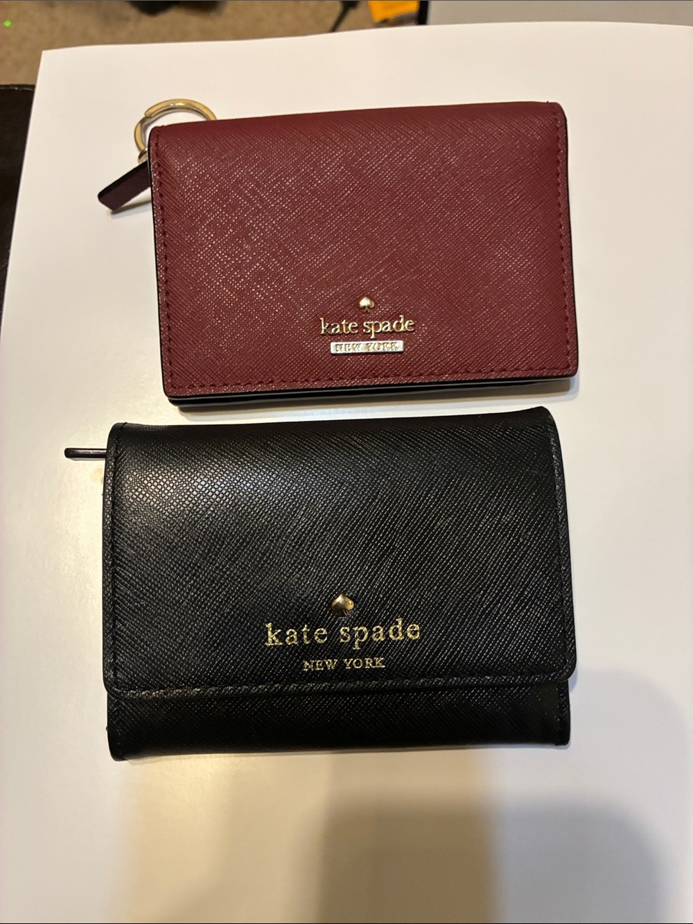 kate spade Burgundy and Black Compact Wallets